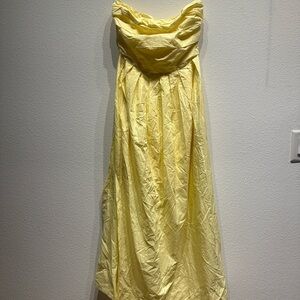 Petal & Pup Yellow Strapless Midi Dress